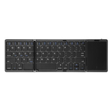 B089T Tastiera pieghevole con trackpad per iOS e, nero