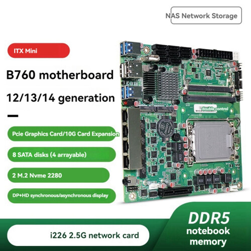 Scheda madre Mini ITX B760 NAS Processore domestico Firewall Server