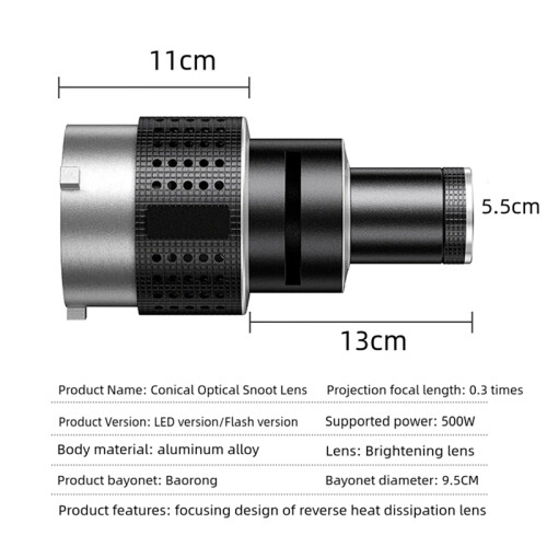 Fotografi Blixt Snoot Konisk Lins 2