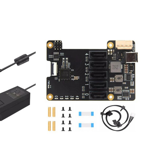 X1009 PCIe to 5 Port SATA Shield for EU Plug 1