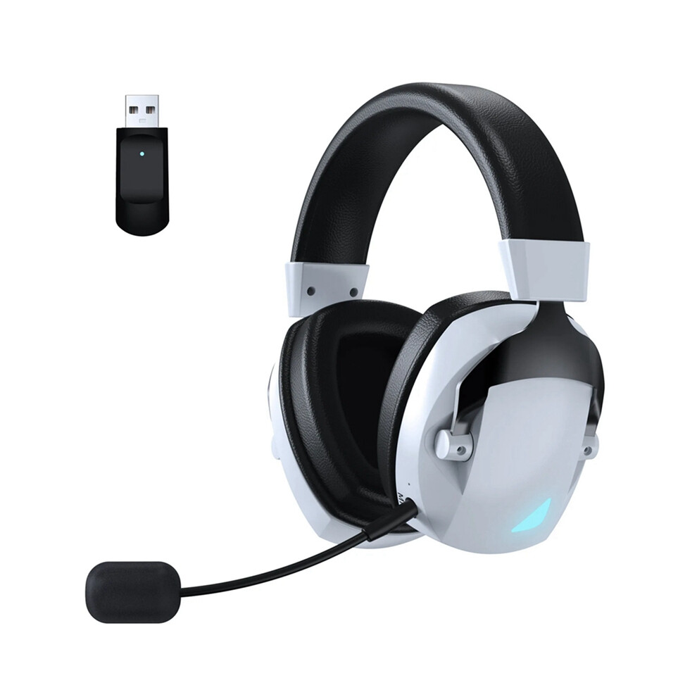 Wireless Gaming Headset With Mic 2.4G Bluetooth Headphone White 4853542309911