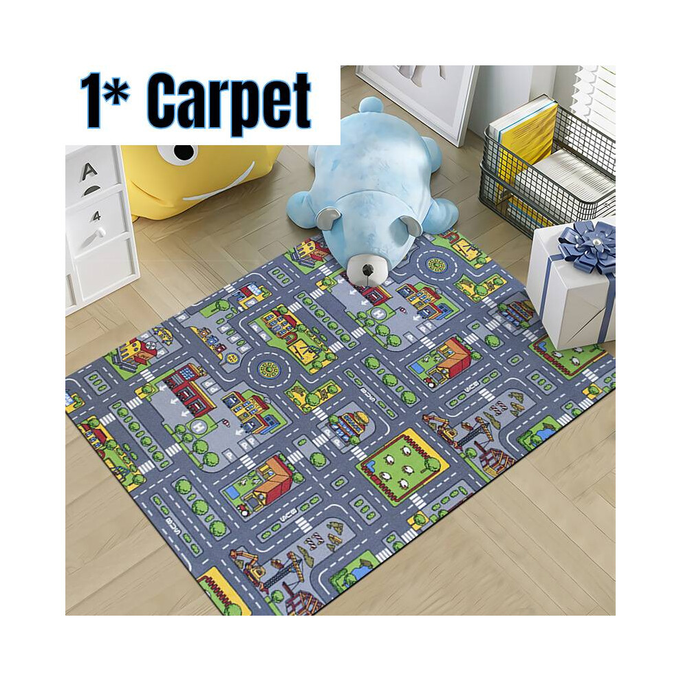 (Style B) Kids Carpet Rugs Town Road Maps City Toy Play Village Mat Children 80 X 120cm