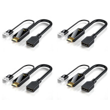 4X Cabo Conversor CompatíVel para Displayport FêMea 4K@60Hz Adaptador DP