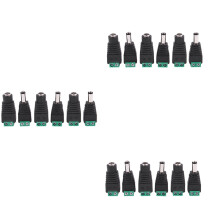 Adaptador de conector de alimentação CC CCTV fêmea + macho de 6 peças 5,5 x 2,1 mm