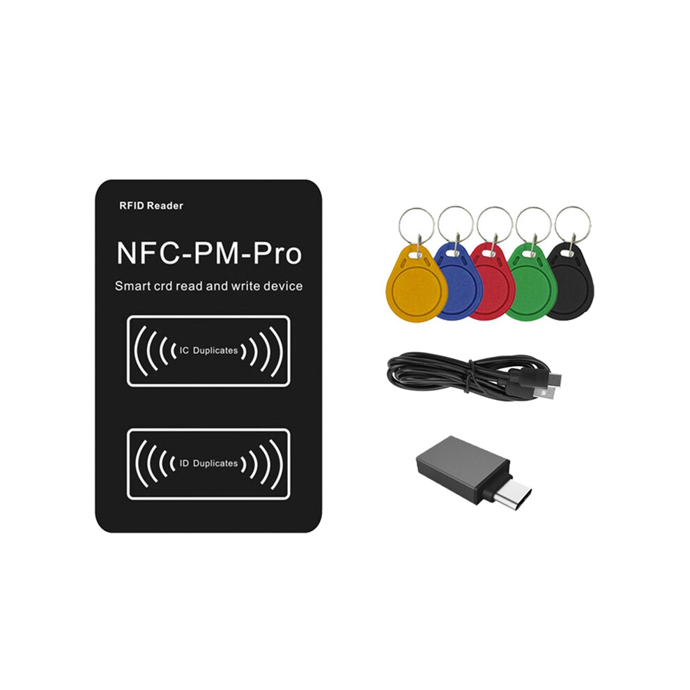 Lettore Di Chip Intelligenti Rfid Pm Pro Decoder + Portachiavi 5XUID Nfc Key Copier