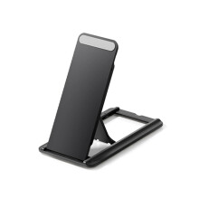 Universele Tabletstandaard Opvouwbare Opbergruimte Draagbare Kleverige Tablethouder voor Desktop E-Readerhouder Zwart