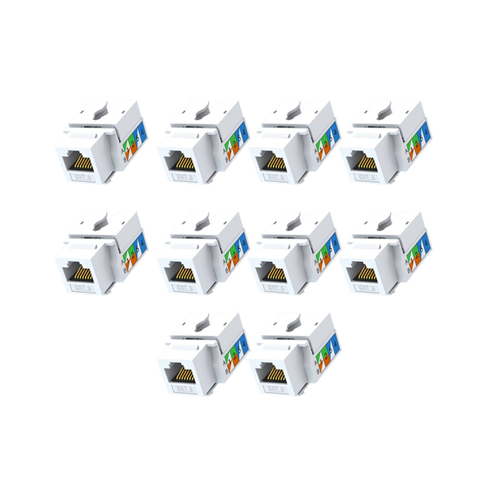 10 Pezzi Cat6 Jack, Connettore Ethernet Punch Down, Compatibile Cat5/5E/6