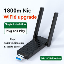 1800Mbps Draadloze Netwerkkaart WiFi6 USB-Adapter Dual Band 2.4G/5Ghz Wi-Fi-Dongle 2 Antenne Ontvanger voor Pc