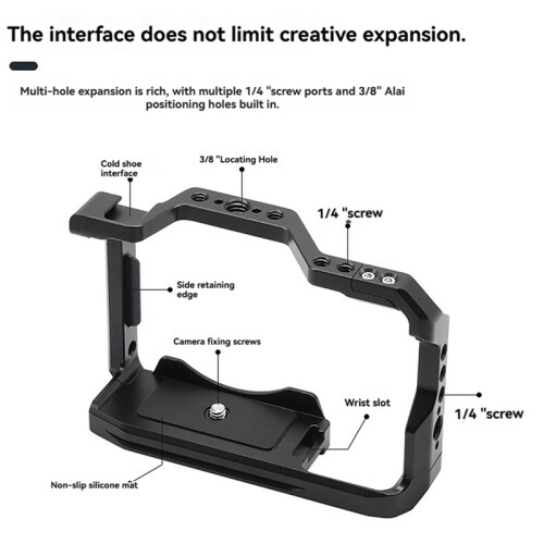 Full Camera Cage Rig Protective Frame Case for A6700 DSLR 2
