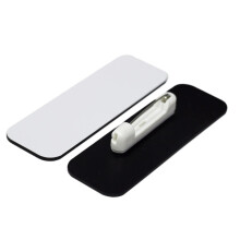 Name Tag/Badge Blanks - 25 Pack - White 1"""" X 3"""" Round Corners Pin