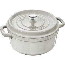 Staub Cocotte aus Gusseisen, rund, 2,75 qt, Wei   er Tr   ffel, hergestellt in Frankreich