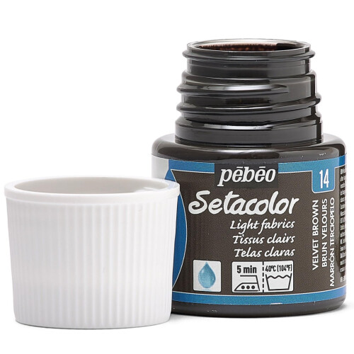 Pebeo Setacolor Light Textilfarbe, 45-Milliliter-Flasche, Samtbraun 1