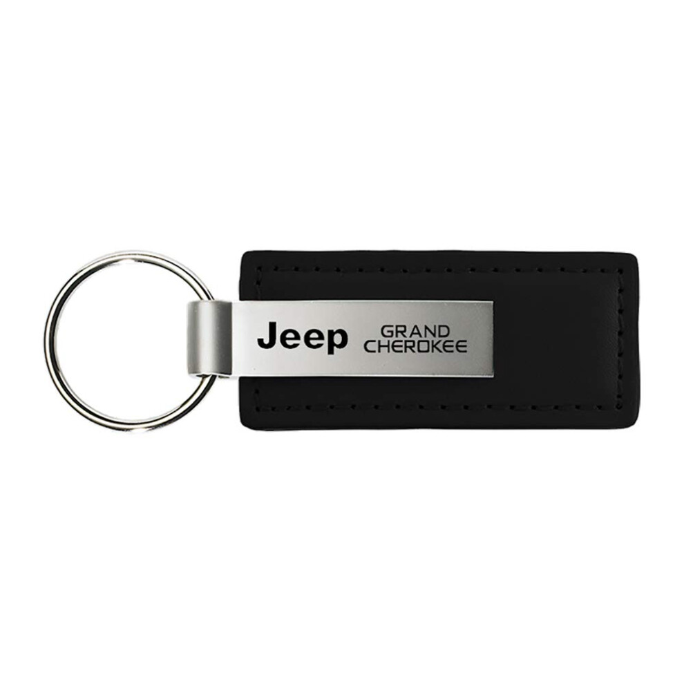 Au-Tomotive Inc. Leather Key Fob For Jeep Grand Cherokee (Black) Gold/Black 718544199714