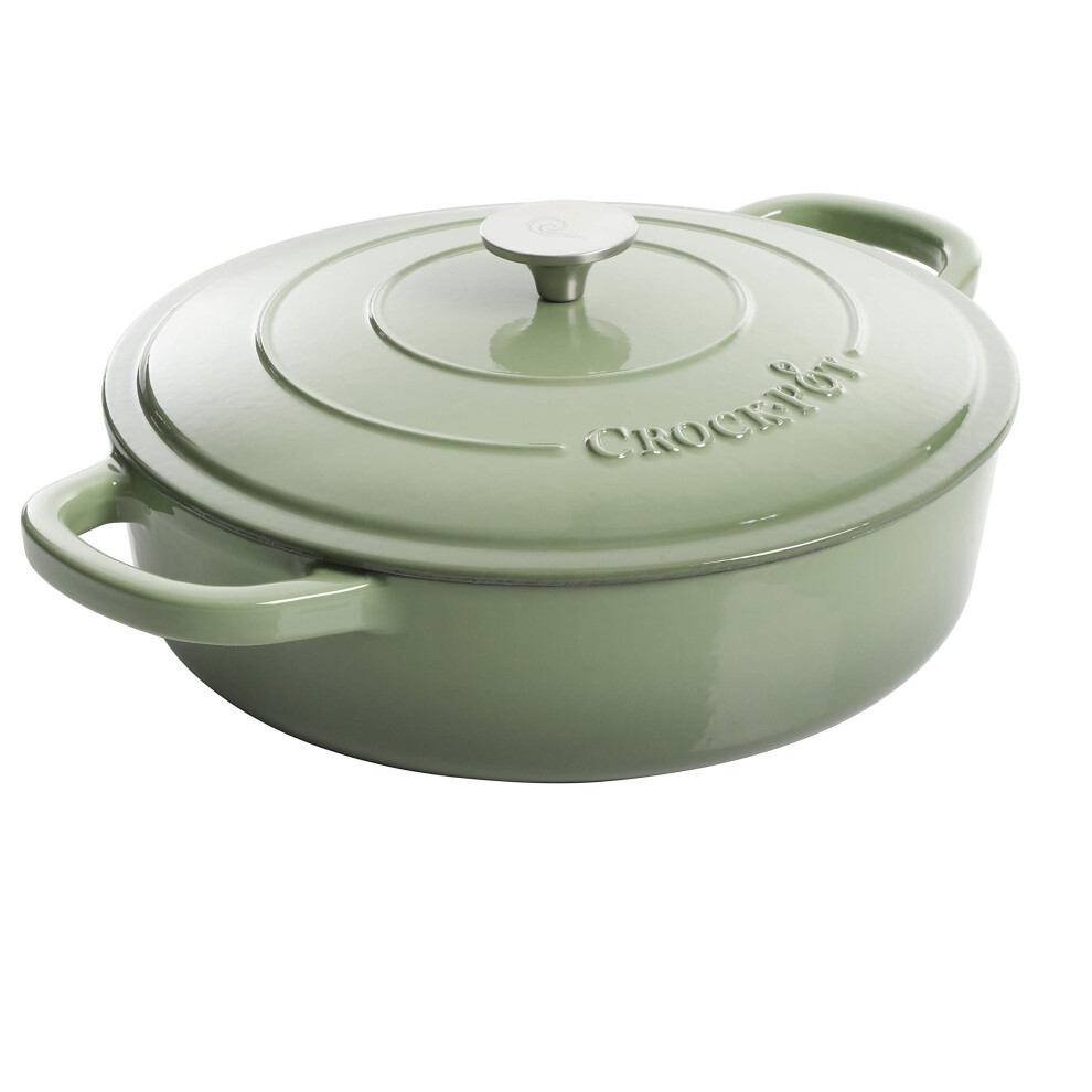 Crock Pot Artisan Enameled Cast Iron Braiser W/Lid  5-Quart  Pistachio-image-OPC-PDTSFK2-NEW