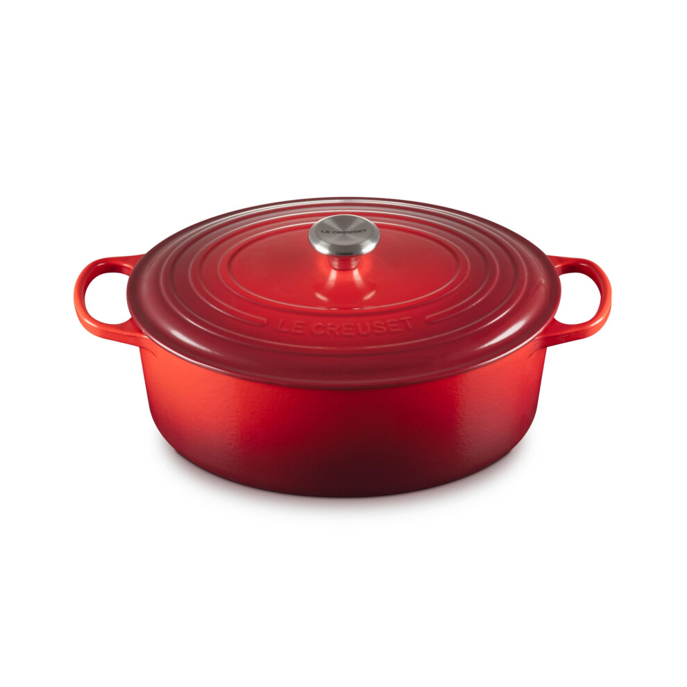 Le Creuset Enameled Cast Iron Signature Oval Dutch Oven  8 qt.  Cerise
