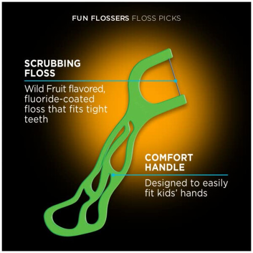 DenTek Kids Fun Flossers remove comida e placa 40 contagens (pacote com 1) 2