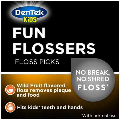 DenTek Kids Fun Flossers remove comida e placa 40 contagens (pacote com 1) 1