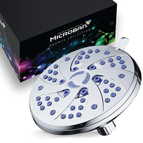 Aquadance Antimicrobial 6-Setting Shower Head Soft Purple/Chrome 6"""" 1