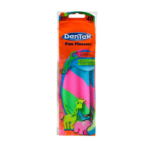 DenTek Kids Fun Flossers remove comida e placa 40 contagens (pacote com 1)