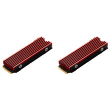2X M.2 2280 NVMe Koellichaam SSD Koelpad Aluminium Dissipatie met Thermische Pad voor M2 Rood