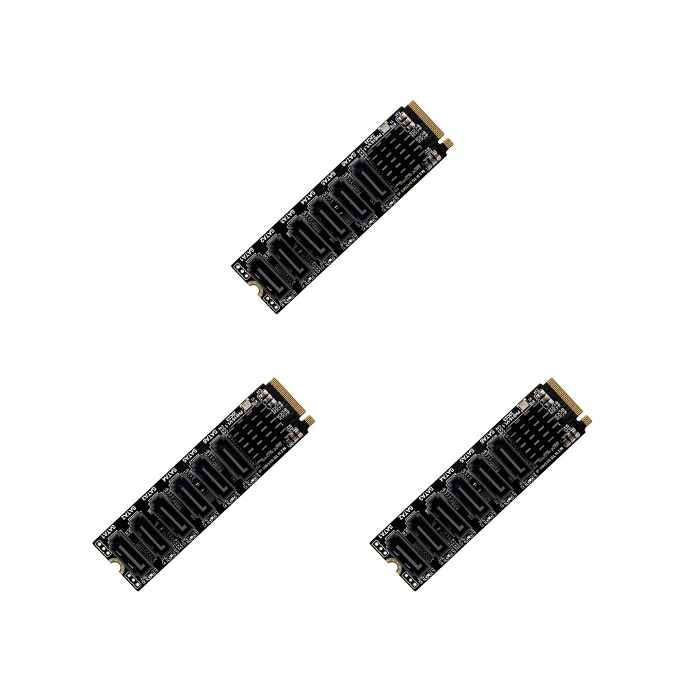 M.2 Nvme Pci-E Pcie X4 X8 X16 To 6 Port 3.0 Sata Adapter Card Riser 4853542326000