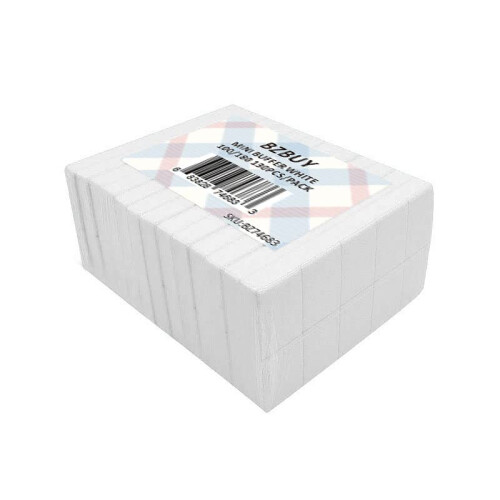 Bzbuy Nail Mini White Buffer Block File 100/180 Grit 2-sidet 130 Count