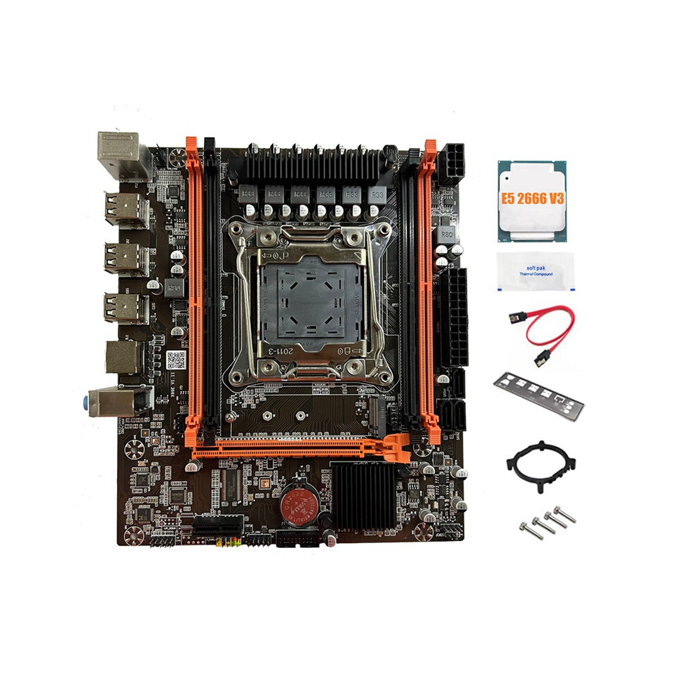 Scheda Madre X99E + Cpu E5 2666 V3 + Scheda Madre Desktop Con Grasso Termico