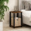 Furinno Simplistic Compact Bedside Table Nightstand Amber Pine/Black 1