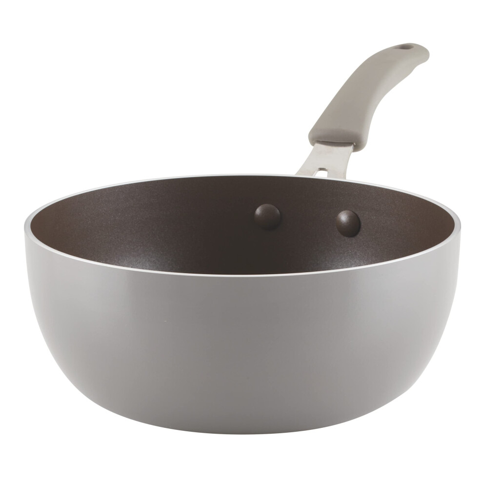 Rachael Ray Cook + Create Nonstick Saucier Pan/Saucepan 3 Quart Gray