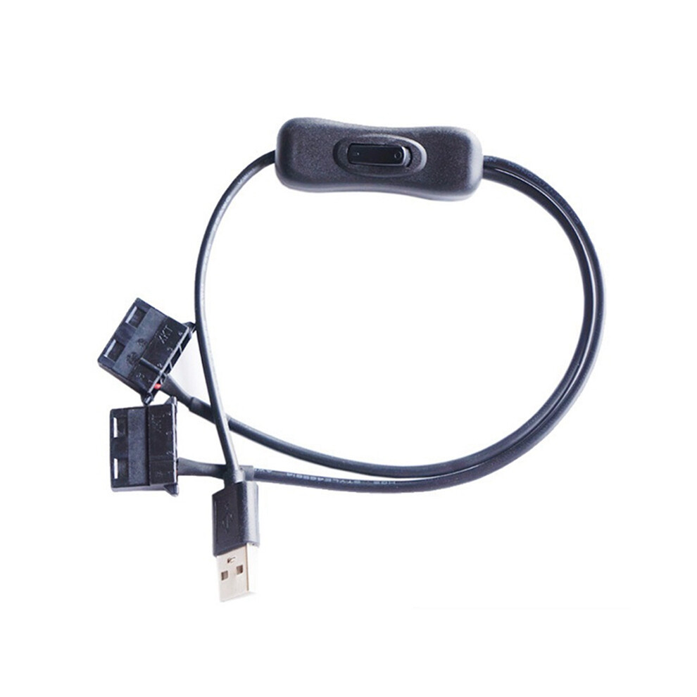 Tauoh Usb 5V To Dual 4Pin Molex Fan Adapter Cable With Switch Y Splitter