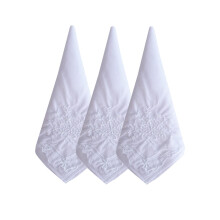 Lenos recortados bordados femininos de algodo branco para casamento