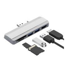 Dockingstation voor Pro 4/5/6 Naar USB3.1-Poort -Compatibele SD/TF-Lezer Splitteradapter