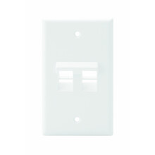 Leviton 41081-2WP Placa de Parede Angulada QuickPort 2-Port, 1 Gang, Branca