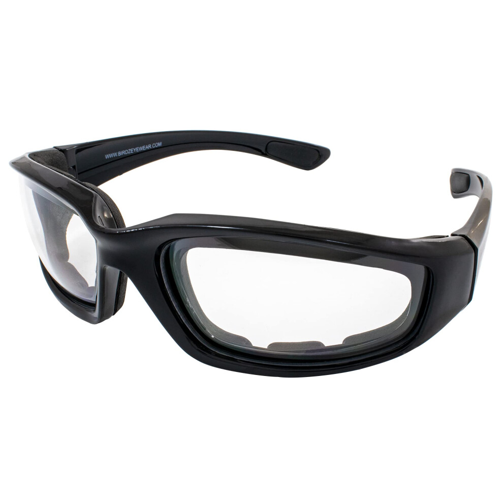 Birdz Eyewear Oriole Gewatteerde Motorbril (Zwart Montuur/Heldere Lens)-image