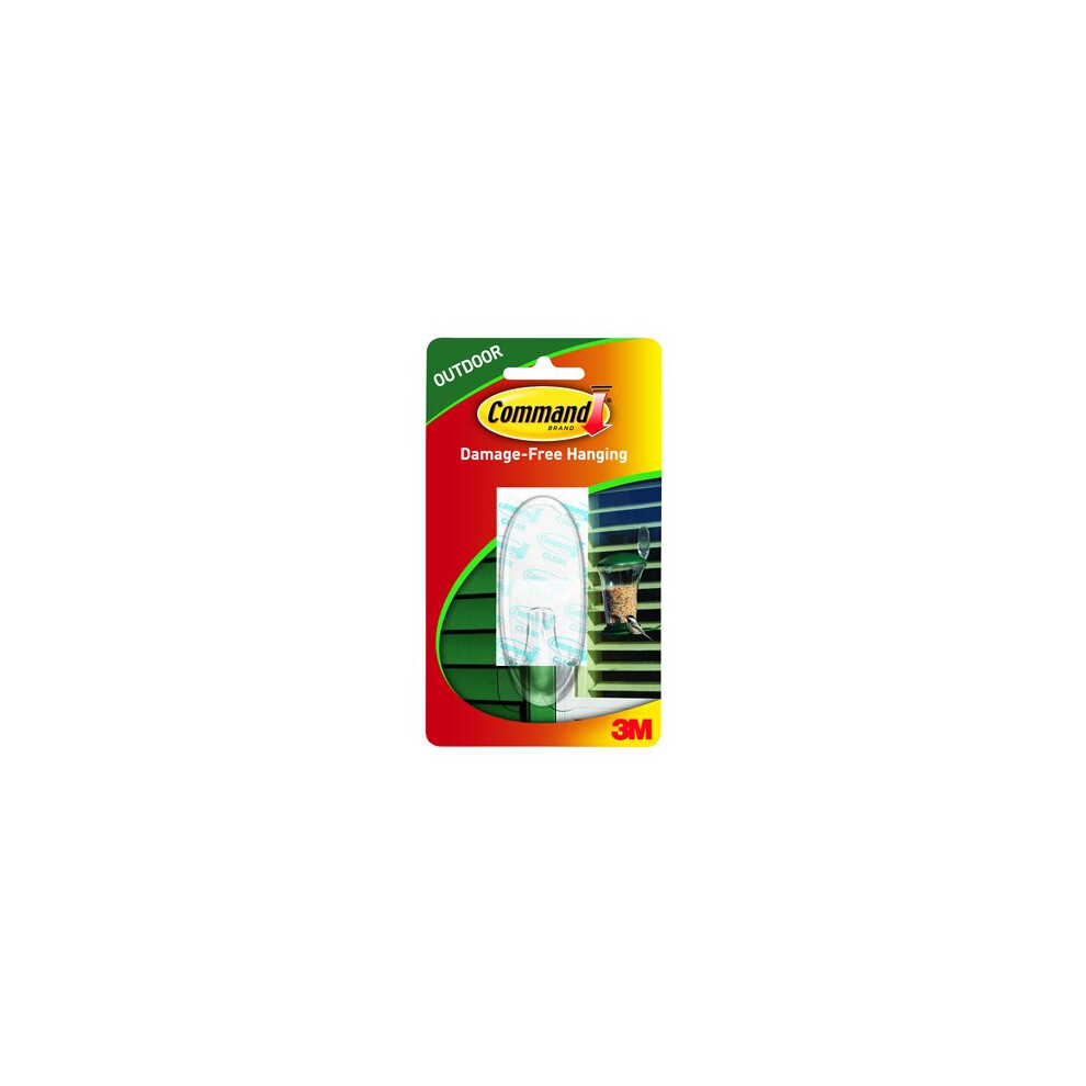 Command Outdoor Large Clear Window Hook with Clear Strips 17093CLR-AW-EF