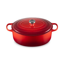 Le Creuset Eameled Gusseisen Signatur Oval Hollnderofen 9.5 qt. Cerise