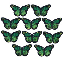 Ximkee (pachet de 10) patch-uri brodate cu fluturi, cu fier de calcat-verde