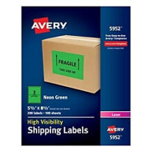 Avery 5952 Neon Verzending Label, Laser, 5 1/2 x 8 1/2, Neon Groen, 200/Doos