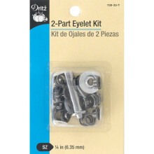 Dritz 730-33-T 2-teiliges Ösen-Set mit Werkzeugen, Rotguss, 1/4 Zoll, 15 Stück