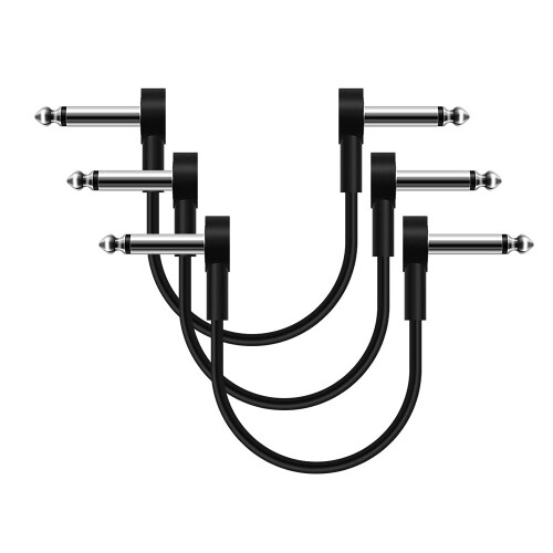 SONICAKE 6 tommer patchkabel til guitareffektpedalkabler sort (3-pack)