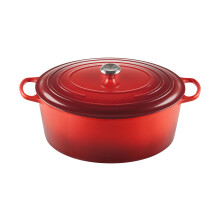 Le Creuset Eameled Gusseisen Signatur Oval Hollnderofen 15,5 qt. Cerise