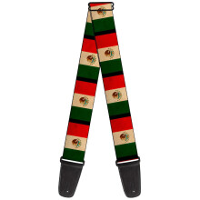 Buckle-Down Guitar Strap Mexico Flag Distressed 2 Inches Wide (GS-W33930)