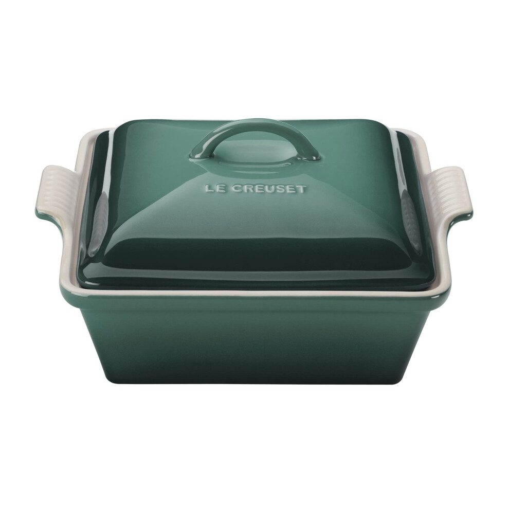 Le Creuset Stoneware Heritage Covered Square Casserole  9-Inch  Artichaut