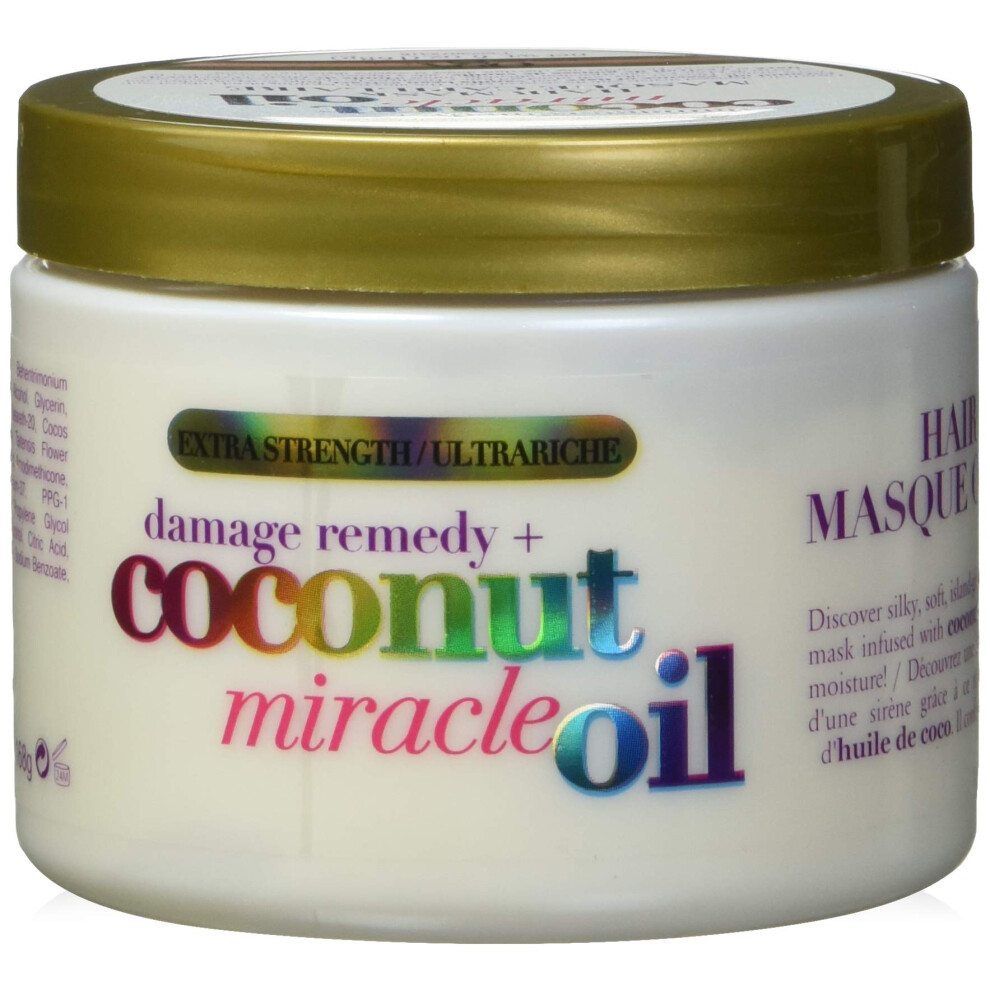 OGX Coconut Miracle Oil Hair Mask for Damaged Hair  Extra Strength  168 g