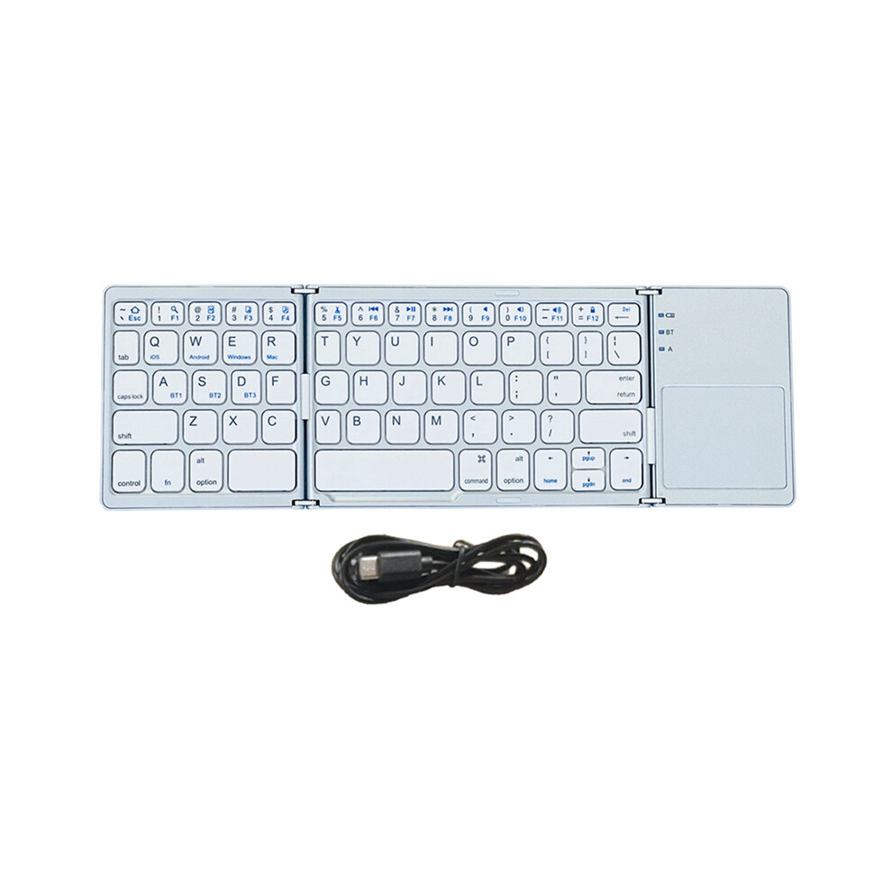 Bluetooth Keyboard For Ios/Android/ Tablet Silver 4853542339796