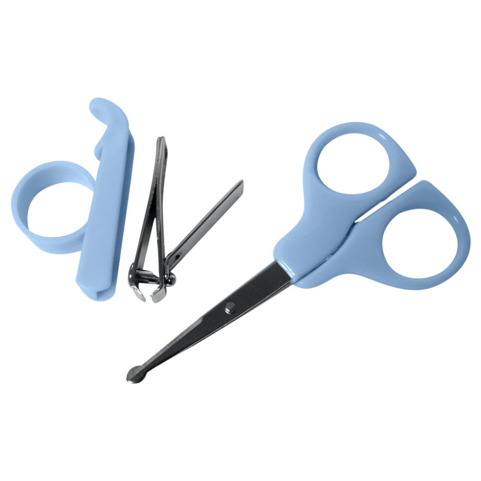 Baby Manicure Nail Clipper And Scissor Set - Safe For Babies Blue Evelots