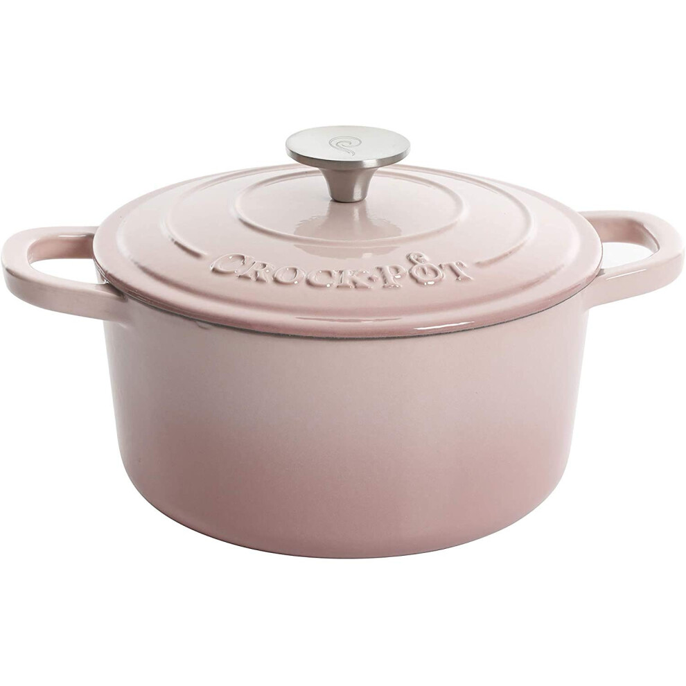 Cocotte ronde en fonte   maill  e artisanale Crock-Pot 5 pintes rose poudr
