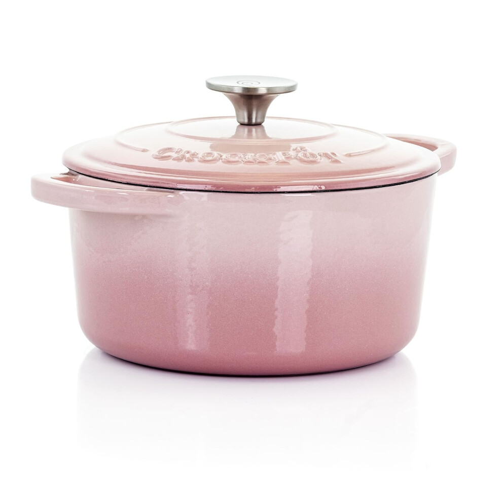 Crock-Pot Artisan Round Enameled Cast Iron Dutch Oven  3-Quart  Blush Pink