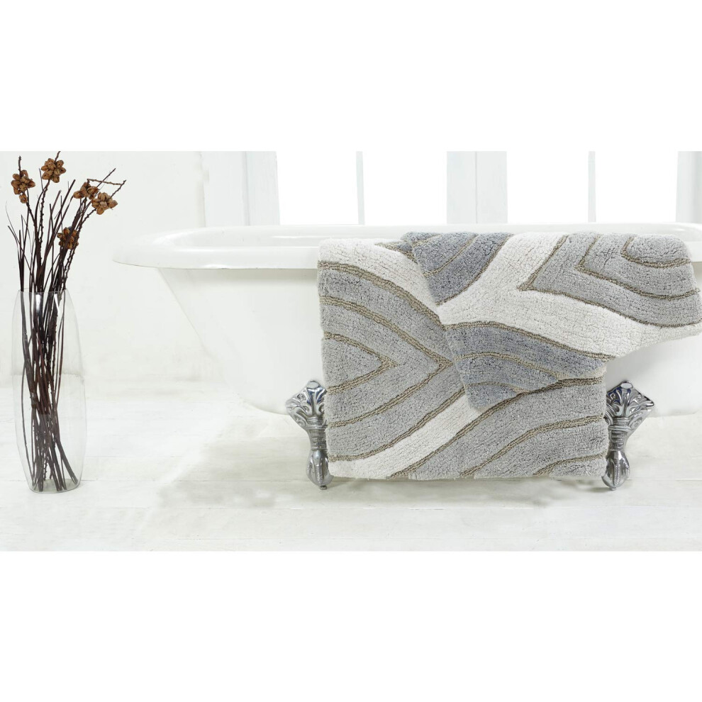 Ensemble de 2 tapis de bain gris Chesapeake Davenport 44804 (53,3 x 86,4 cm et 61 x 101,6 cm)