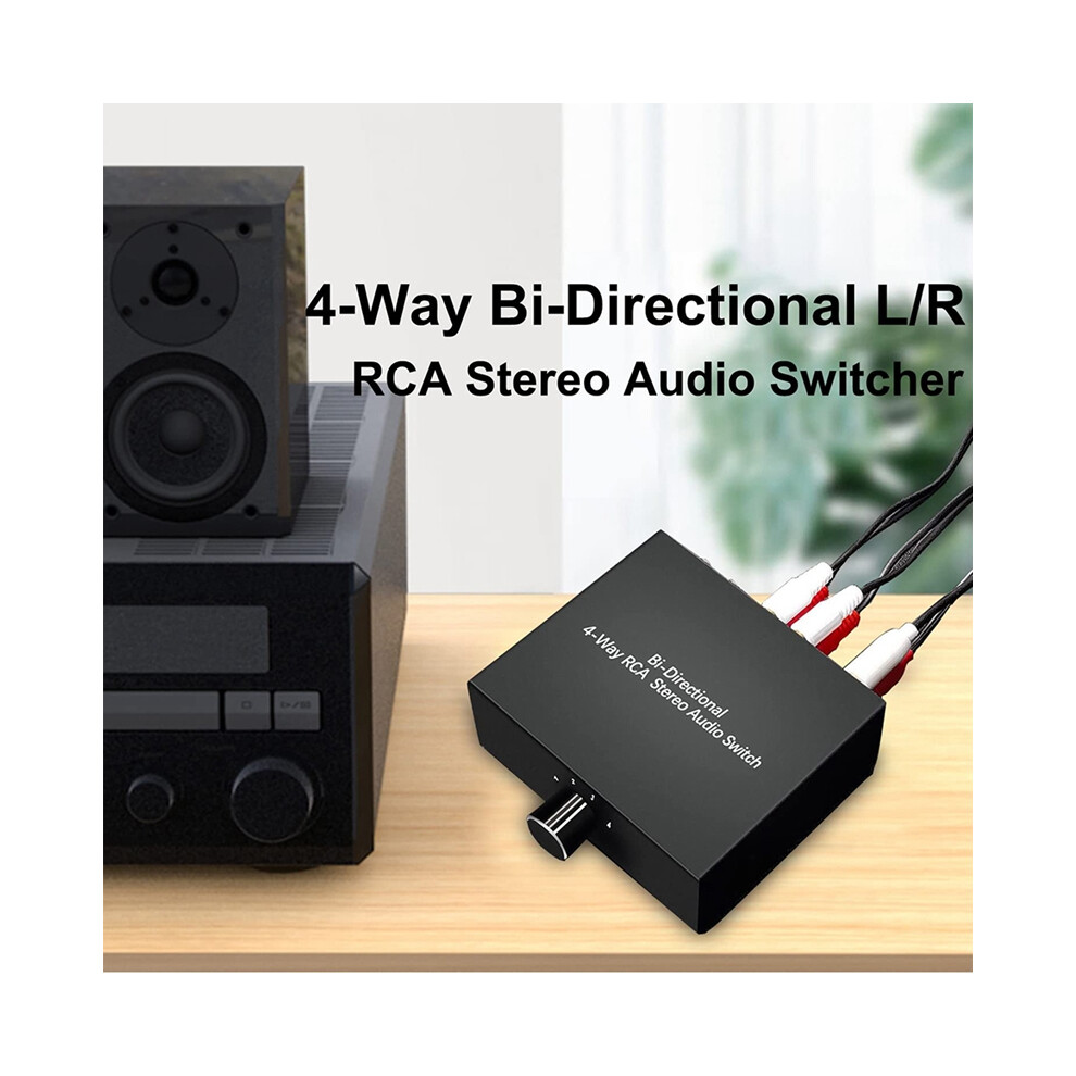 Photos - Other for Computer 4 Ports Bi-Directional R L Audio Switcher Box Rotary Switch